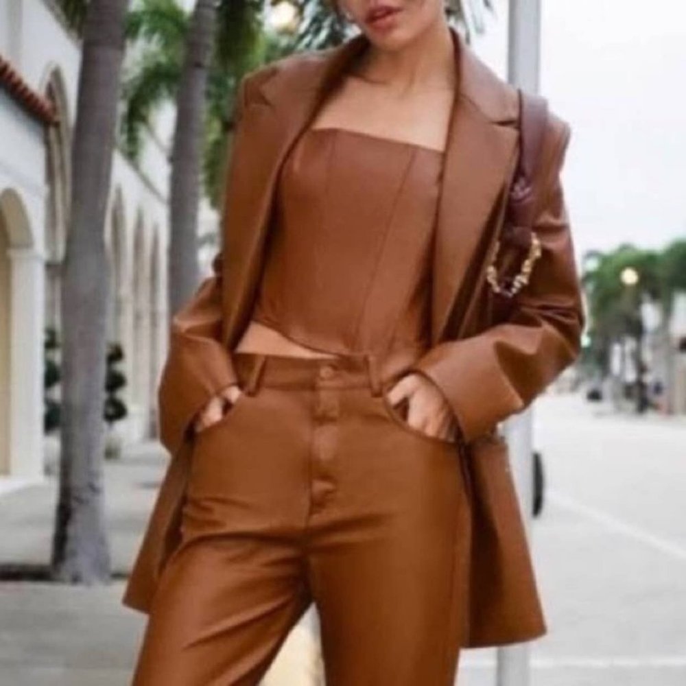 Rebecca Minkoff Faux Lambskin Blazer - Picture 4 of 7